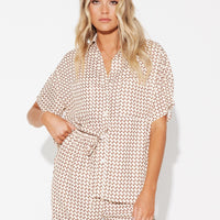 Riley Resort Shirt Brown Print