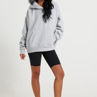 Unisex Roman Cropped Drop Hoodie Grey