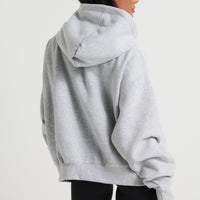 Unisex Roman Cropped Drop Hoodie Grey