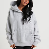 Unisex Roman Cropped Drop Hoodie Grey