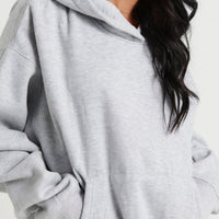 Unisex Roman Cropped Drop Hoodie Grey