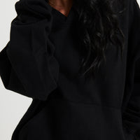 Unisex Roman Cropped Drop Hoodie Black