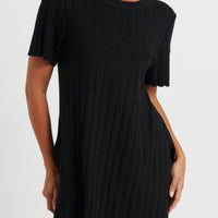 Leighton Ribbed Top Black