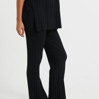 Leighton Ribbed Pant Black