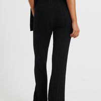 Leighton Ribbed Pant Black