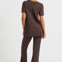 Leighton Ribbed Pant Chocolate