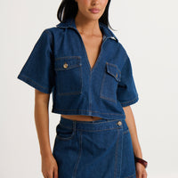 Seona Denim Set Dark Blue