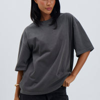 Unisex Emmett Box Tee Charcoal