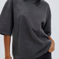 Unisex Emmett Box Tee Charcoal