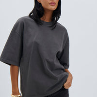 Unisex Emmett Box Tee Charcoal