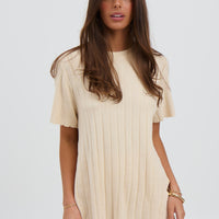 Leighton Ribbed Top Bone