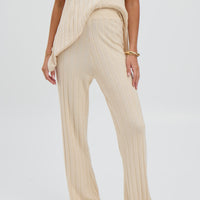 Leighton Ribbed Pant Bone