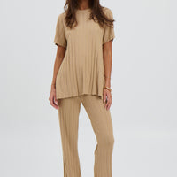Leighton Ribbed Pant Sand