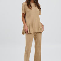 Leighton Ribbed Pant Sand