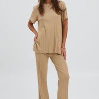Leighton Ribbed Top Sand