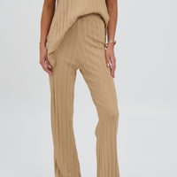 Leighton Ribbed Pant Sand