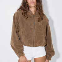 Clara Bomber Brown
