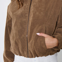 Clara Bomber Brown