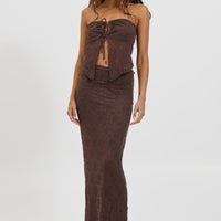 Summer Lace Top Chocolate - FINAL SALE