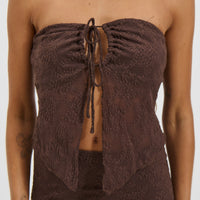 Summer Lace Top Chocolate - FINAL SALE