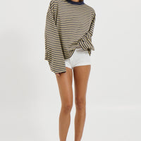 Bloom Long Sleeve Beige Stripe