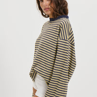 Bloom Long Sleeve Beige Stripe
