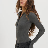 Lara Bodysuit Dark Heather Grey