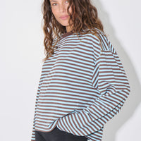Bloom Long Sleeve Chocolate Sea Stripe