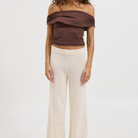 Millie Off The Shoulder Top Chocolate