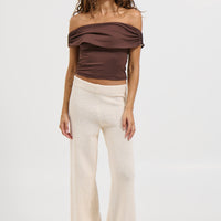 Millie Off The Shoulder Top Chocolate