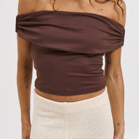 Millie Off The Shoulder Top Chocolate