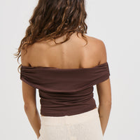 Millie Off The Shoulder Top Chocolate