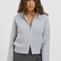Haze Zip Jumper Stone