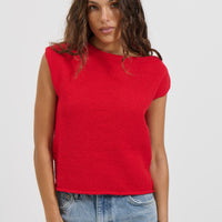 Kaisha Crop Knit Cherry