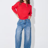 Bianka Crew Neck Sweater Cherry