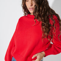 Bianka Crew Neck Sweater Cherry