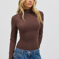 Kai Long Sleeve Bodysuit Chocolate