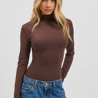 Kai Long Sleeve Bodysuit Chocolate