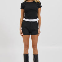 Sunday Layered Tee Black
