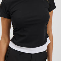 Sunday Layered Tee Black