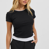 Sunday Layered Tee Black