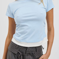 Sunday Layered Tee Sky