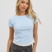 Sunday Layered Tee Sky