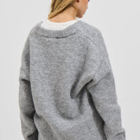 Unisex Knitted Oversize Cardigan Grey
