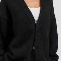 Unisex Knitted Oversize Cardigan Black
