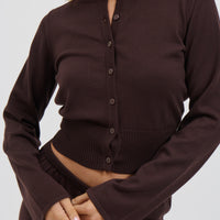 August Button Up Top Chocolate