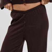 August Button Pant Chocolate