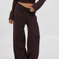 August Button Pant Chocolate