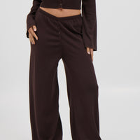 August Button Pant Chocolate
