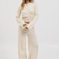 August Button Pant Cream